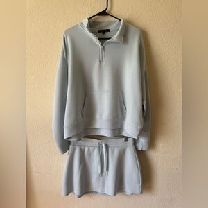 Half-Zip Pullover & Skort Set - Light Blue